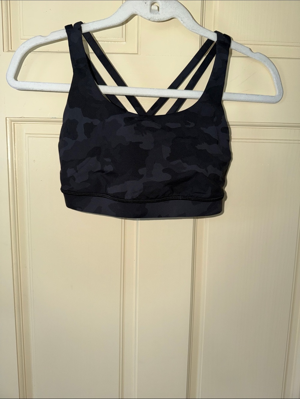 lululemon athletica Black Camo Strappy Sports Bra